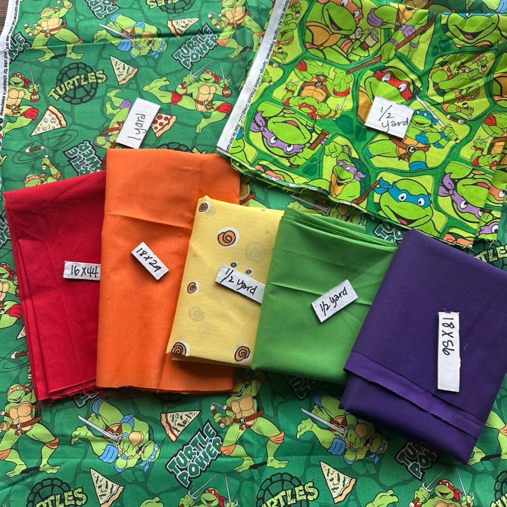 Teenage Mutant Ninja Turtles TMNT Fabric Bundle 7‎ Pieces 3.75 Yards Total - Picture 10 of 12